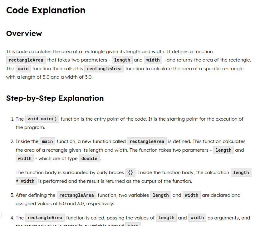 We click on “Insert” and we now have the completely auto-generated explanation.