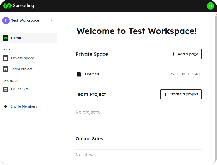 Press the “Add a page” button to start writing a page for our knowledge base.