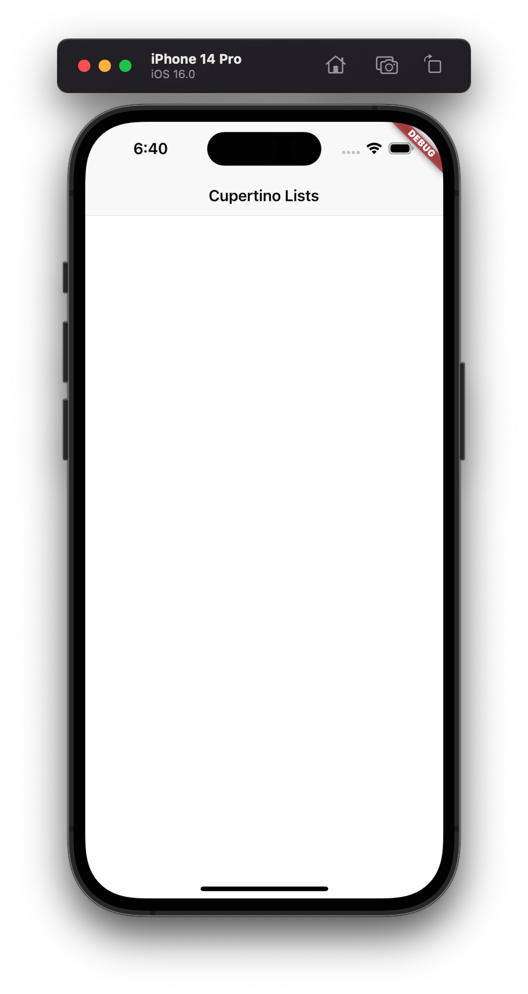 Empty screen