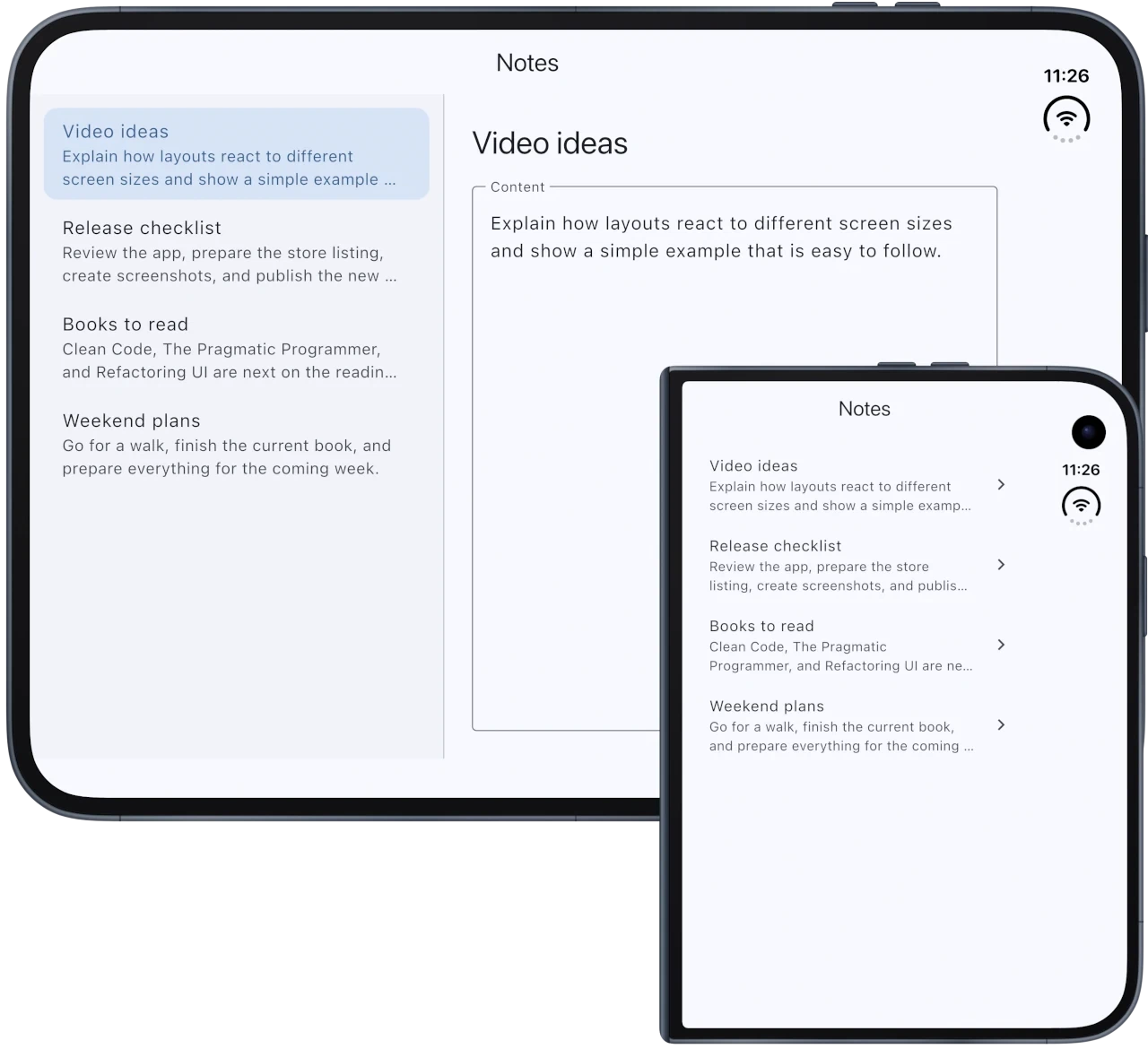 Sample app adapted to the iPhone Duo display size